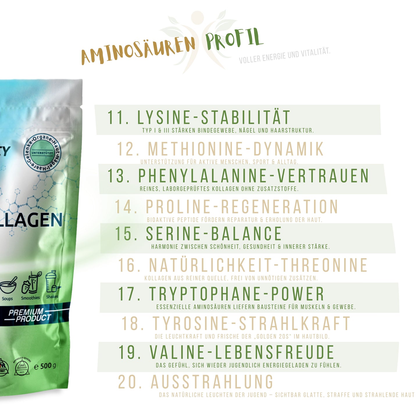 Kollagen Pulver 500g – Multi Collagen Typ 1 2 3 4 5 Hydrolysat